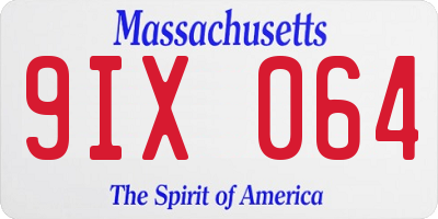 MA license plate 9IX064