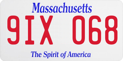MA license plate 9IX068