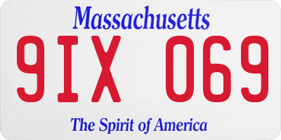 MA license plate 9IX069