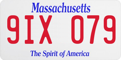 MA license plate 9IX079
