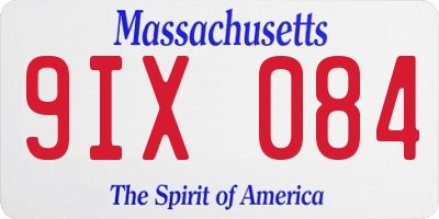 MA license plate 9IX084