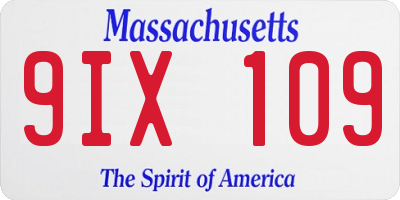 MA license plate 9IX109
