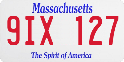 MA license plate 9IX127