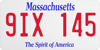 MA license plate 9IX145
