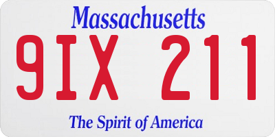 MA license plate 9IX211