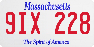 MA license plate 9IX228