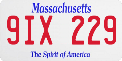 MA license plate 9IX229