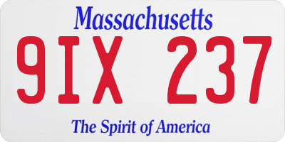 MA license plate 9IX237