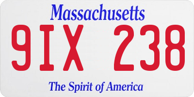 MA license plate 9IX238