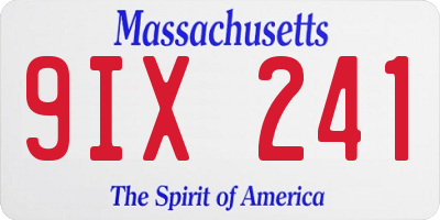 MA license plate 9IX241