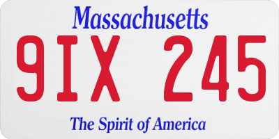 MA license plate 9IX245