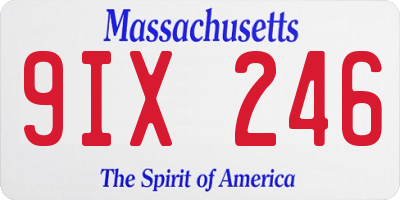 MA license plate 9IX246