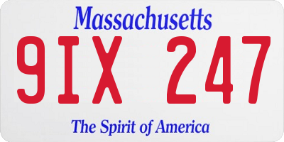 MA license plate 9IX247