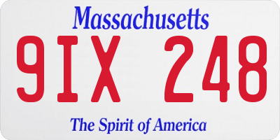 MA license plate 9IX248