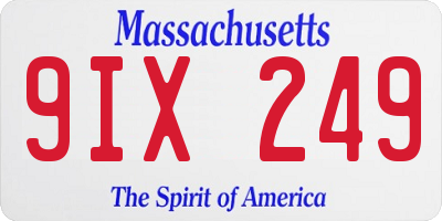 MA license plate 9IX249
