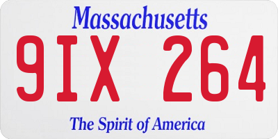 MA license plate 9IX264
