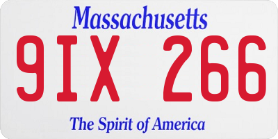 MA license plate 9IX266