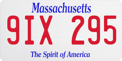 MA license plate 9IX295