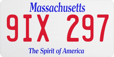 MA license plate 9IX297