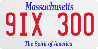 MA license plate 9IX300