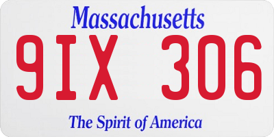 MA license plate 9IX306