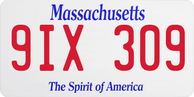 MA license plate 9IX309