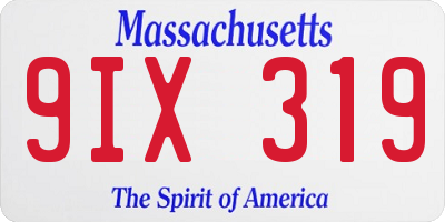 MA license plate 9IX319
