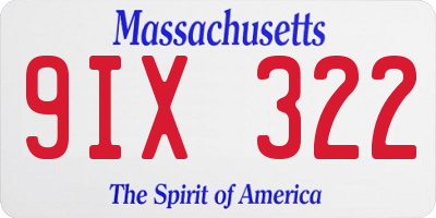 MA license plate 9IX322