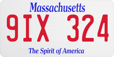 MA license plate 9IX324