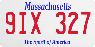 MA license plate 9IX327