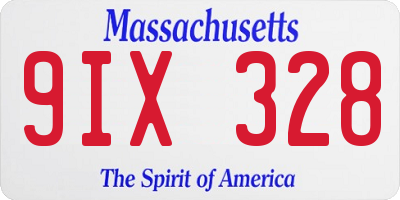 MA license plate 9IX328
