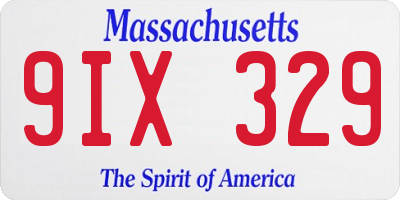 MA license plate 9IX329