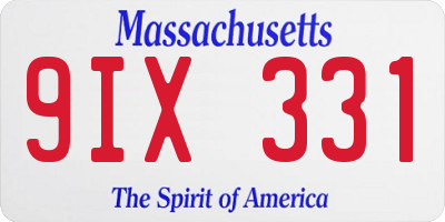 MA license plate 9IX331