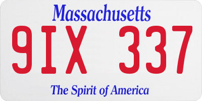 MA license plate 9IX337