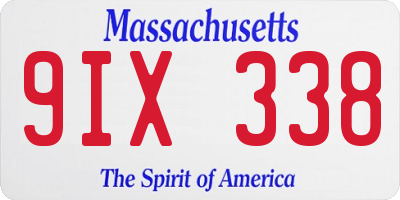 MA license plate 9IX338