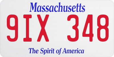 MA license plate 9IX348