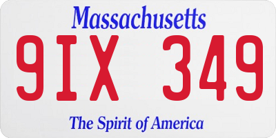 MA license plate 9IX349