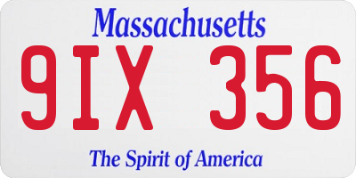 MA license plate 9IX356
