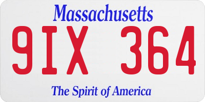 MA license plate 9IX364