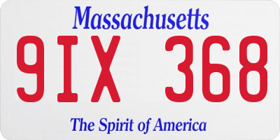 MA license plate 9IX368
