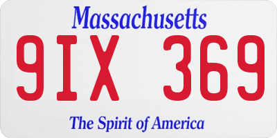 MA license plate 9IX369