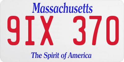 MA license plate 9IX370