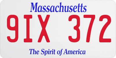 MA license plate 9IX372
