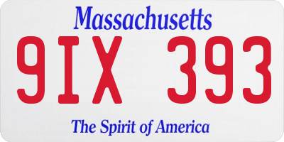 MA license plate 9IX393