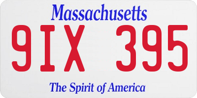 MA license plate 9IX395