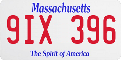 MA license plate 9IX396