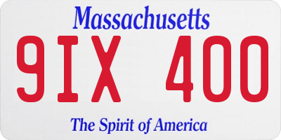 MA license plate 9IX400