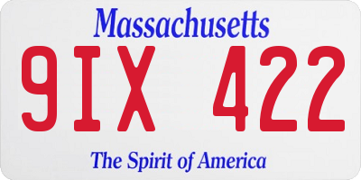 MA license plate 9IX422