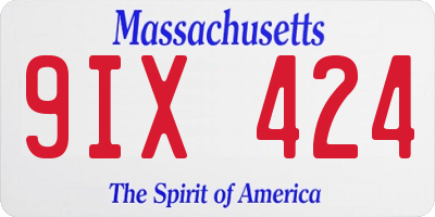 MA license plate 9IX424