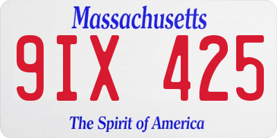 MA license plate 9IX425